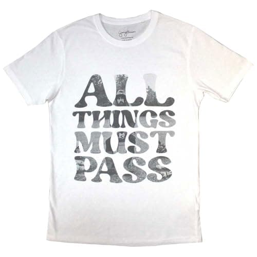 Image of Rock Off officially licensed products George Harrison All Things Must Pass Text Infill T Shirt M White