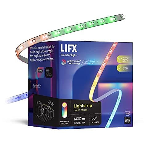 Image of LIFX Lightstrip, 6.6' Starter Kit, Wi-Fi Smart LED Light Strip, Full Color with Polychrome Technology™, No Bridge Required, Works with Alexa, Hey Google, HomeKit and Siri