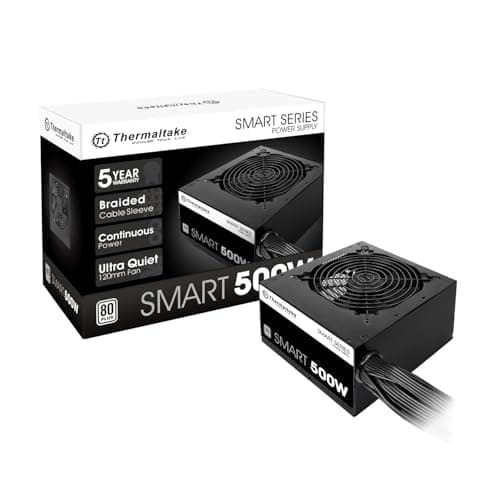 Image of Thermaltake Smart 500W 80+ White Certified PSU, Continuous Power with 120mm Ultra Quiet Cooling Fan, ATX 12V V2.3/EPS 12V Active PFC Power Supply PS-SPD-0500NPCWUS-W
