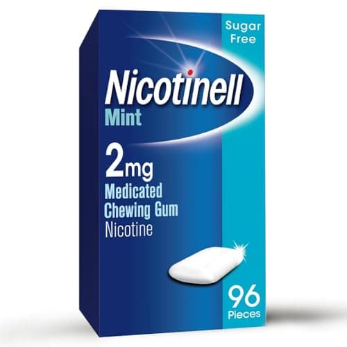 Image of Nicotinell Mint Gum 2mg (96 Pieces), Stop Smoking Aid, Sugar Free Nicotine Gum, Mint Flavour, 2mg Regular Strength for Light Smokers, Quit Smoking Aid