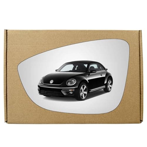 Image of GAPlus Replacement Wing Mirror Glass Compatible Left with Volkswagen VW Beetle (A5) 2011-2019 STICK-ON Left Passenger Near Side with Blind Spot
