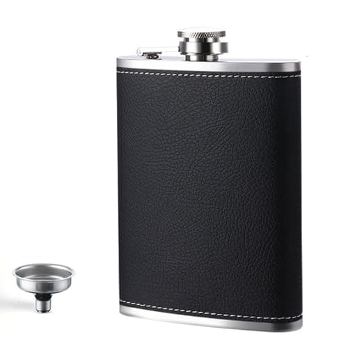 Image of ANMEISH Hip Flask 8Oz, Flasks for Men, Portable with Funnel, Personalised Whisky Alcohol - Groomsmen Gifts, Leakproof Perfect Hiking, Camping, Outdoor Activities, ccm-ylp-002