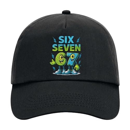 Image of 60 Second Makeover Limited Wall 67 Black Kids Baseball Cap, One Size, Cotton, Gaming Teenage Boy Gifts Gaming Stuff Six Seven 6-7 Meme 6 7 Meme Gifts Boys Cap
