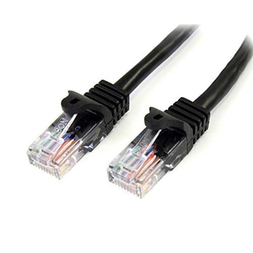 Image of StarTech.com 10m Black Cat5e Patch Cable with Snagless RJ45 Connectors - Long Ethernet Cable - 10 m Cat 5e UTP Cable (45PAT10MBK)