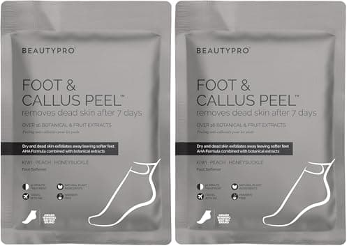 Image of BeautyPro Foot & Callus Peel Mask Exfoliating Socks for Cracked Heels & Dead Skin Vegan Foot Care for Soft, Smooth Feet Multi Award Winning Brand (Pack of 2)
