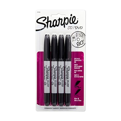 Image of Sharpie Cd/Dvd Twin Tip Permanent Markers, 4 Black Markers (37035Pp)