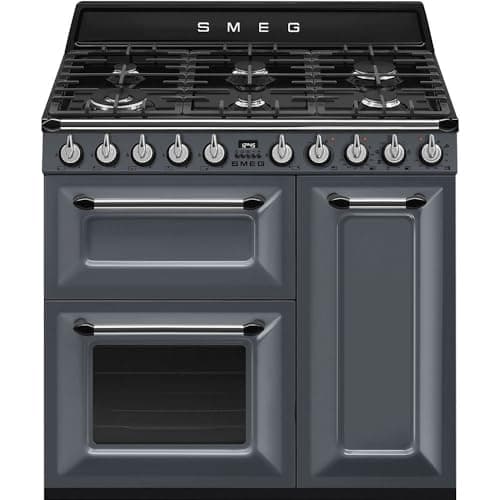 Image of Smeg Victoria TR93GR 90cm Dual Fuel Range Cooker - Slate - A/B Rated