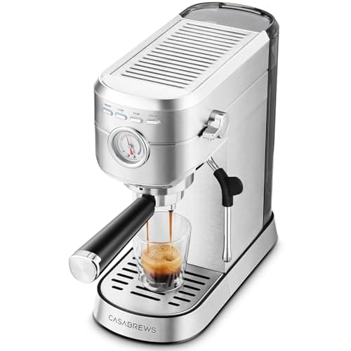 Image of CASABREWS CM5418 Espresso Machine 20 Bar, Barista Espresso Maker with Steam Milk Frother, Stainless Steel Coffee Machine with 1L Removable Water Tank for Cappuccino, Latte, Silver