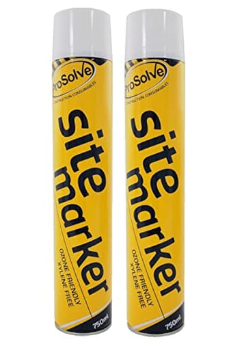 Image of (PACK OF 2) Large 750ml WHITE Line Marking Spray paint survey builders marker Sports Grounds