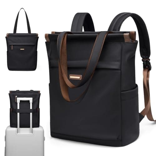 Image of GOLF SUPAGS Convertible Computers Backpack for Women Casual Daypack Notebook Tote Bag for Work College Travel Leisure (Black)