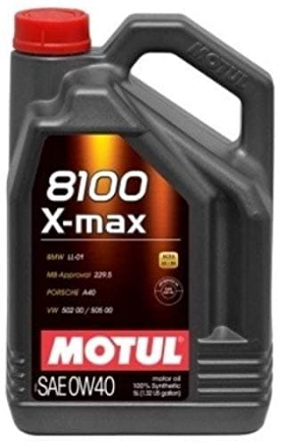 Image of Motul 8100 X-max 0W40 Fully Synthetic Engine Motor Oil WSSM2C937A 505 00 LL-01, 5 Litres