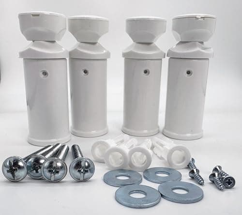 Image of Brackets for Heated Towel Rail Radiators Set of Universal Fit Flat Or Curved White Turkish Zone
