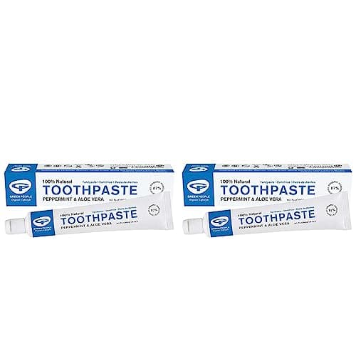 Image of Green People Peppermint and Aloe Vera Toothpaste, 50 ml (Pack of 2)