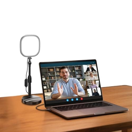 Image of NEEWER Basics 5" Full Screen LED Ring Light with Stand for Desk Video Calls, CRI95, 10W Bi Color Edge Lit Zoom Conference Lighting for Computer Laptop Webcam Phone Streaming Recording, NL10