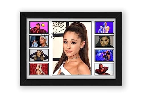 Image of AllStarMedia Ariana Grande Signed Poster Print - Limited Edition Autograph Picture gift for the Ariana fan or collector of merchandise (Framed, A4 (30x20cm))