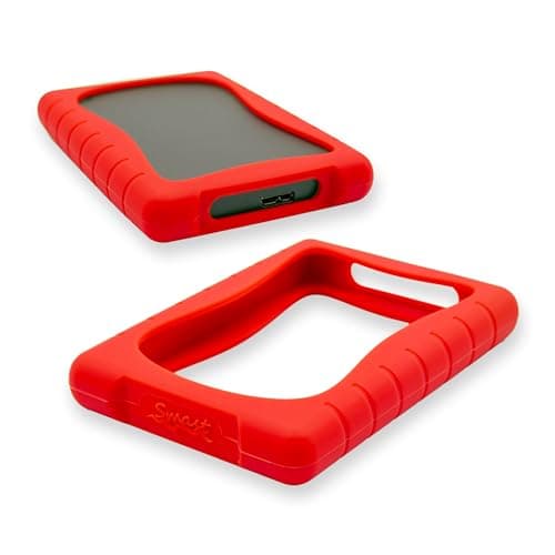 Image of Smast® External Hard Drive Case 2.5 Inch Shockproof Anti-Drop Silicone Cover for Seagate 1TB/2TB Basic, One Touch, Expansion, Samsung and Maxtor M3, WD Elements 1TB/2TB (Red)