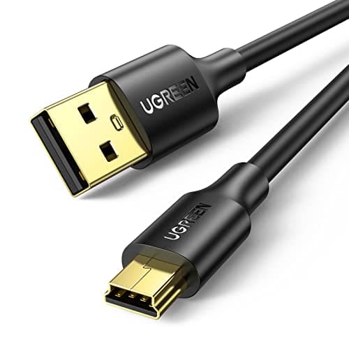 Image of UGREEN Mini USB Cable, USB 2.0 Type A to Mini B Cable Support Data Sync and Charging, Mini B 5-Pin Lead Compatible with Hero 4/3, PS3 Controller, Dash Cam, SatNav, GPS Receiver, PDAs, Camera (2M)