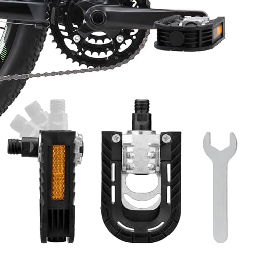 Image of Kigniote Folding Bicycle Pedals 1 Pair Bike Pedals with Reflectors Φ. 14mm(9/16") Bicycle Pedals Non-slip & Anti-Rust Pedals with Wrench for Pedelec MTB Folding Bike Road Bike