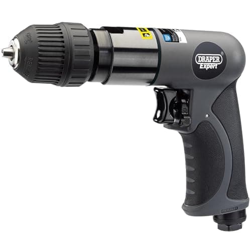 Image of Draper 14258 Composite Body Soft Grip Reversible Air Drill with 10mm Keyless Chuck, 3/8" Drive
