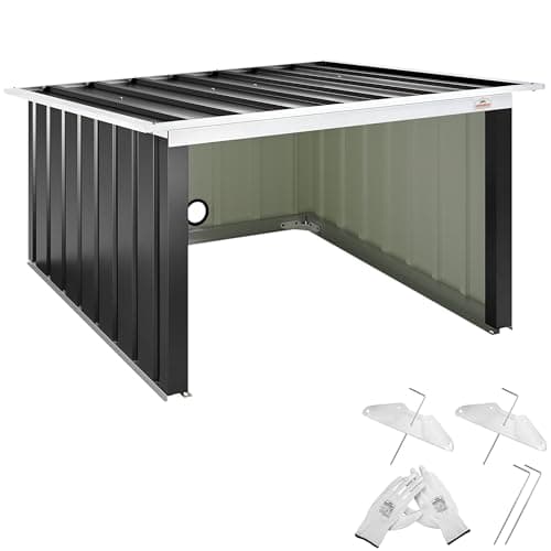 Image of GARDEBRUK® Robot Lawnmower Garage | 89x90x54cm | Pent Roof | Metal Shed Garden Storage Ideal Gadgets for Men & Gardening Gifts for Men | Storage Solutions for Robotic Lawn Mower | Anthracite