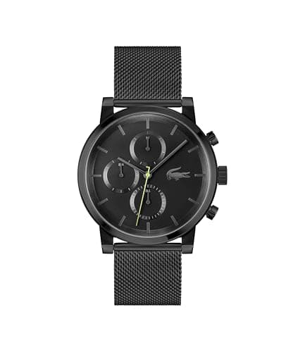 Image of Lacoste Analogue Multifunction Quartz Watch for Men Replay Collection with Black Stainless Steel Mesh Bracelet - 2011411