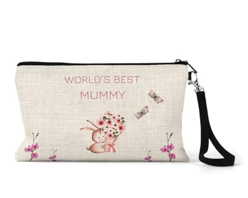Image of UNIQUEPGIFTS Mummy Makeup Bag – World’s Best Mummy Cosmetic Pouch, Mum Birthday, Christmas, Thank You Keepsake