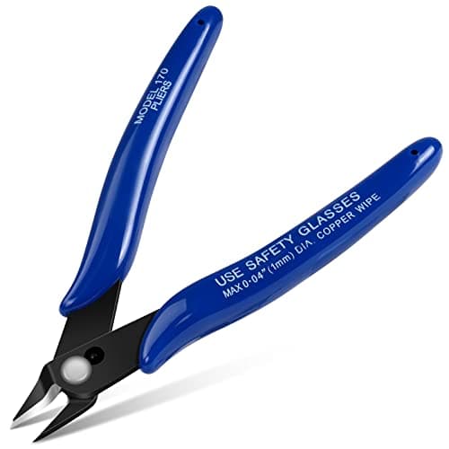 Image of Ainiv 1PC Micro Wire Cutter, Spring-Loaded Side Cutting Pliers Flush Cutters, Precision Diagonal Cutting Pliers in CRV Steel, Wire Snips for Electrical, Homes, Craft, Jewellery, 3D Print Models-Blue
