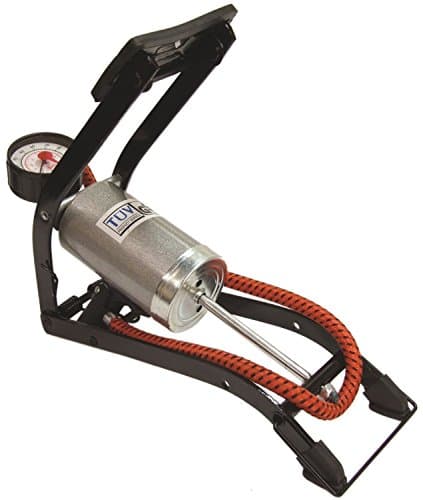 Image of Streetwize SWFPS Deluxe Single Cylinder Foot Pump - 100psi/0.7 Foot Pressure Pump with 270 Gauge, Rust Proof Valve Connector, Thumb Lock Adapter
