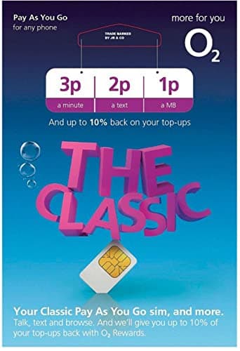 Image of O2 Standard Pay and Go Combi Sim Card