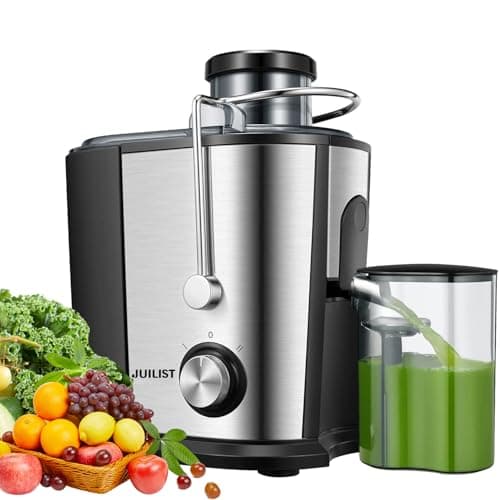 Image of Juilist Juicer Machines, Up to 900W Juicer with Anti-drip & Anti-slip Function, Juicers Whole Fruit and Vegetable with 3-Inch Wide Mouth Food Chute, 2 Speeds, Recipe Included, Easy to Clean 600W