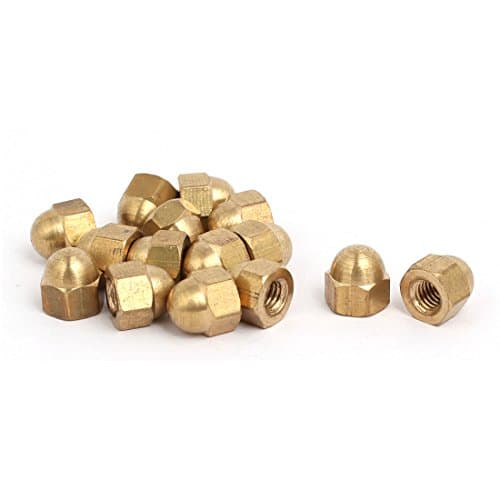 Image of Sourcingmap 15pcs M4 Female Thread Nut DIN1587 Dome Cap Head Hex Brass Tone
