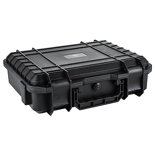 Image of XJYMCOM Flight Case Waterproof Hard Compact Camera Case Portable Carry Lock Storage Box Protective Storage Carrying Case with Foam for Tools Drones Camera Lens Accessories 25 x 20 x 7.6cm (Small)