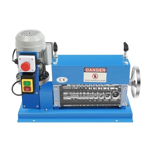 Image of Electric Wire Stripping Machine 370W Automatic Cable Stripper 11 Channels 1.5MM-38MM, Portable Wire Stripper with 10 High Speed Steel Blades Dual Use for Copper Recycling Workshop