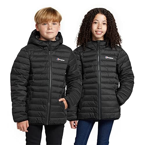 Image of Berghaus Kids' Kirkhale Baffle Jacket with Lightweight Insulation and Water Resistant Fabric, Kids' Winter Jacket, Hiking & Outdoor Recreation Clothing, Black, 9-10 Years