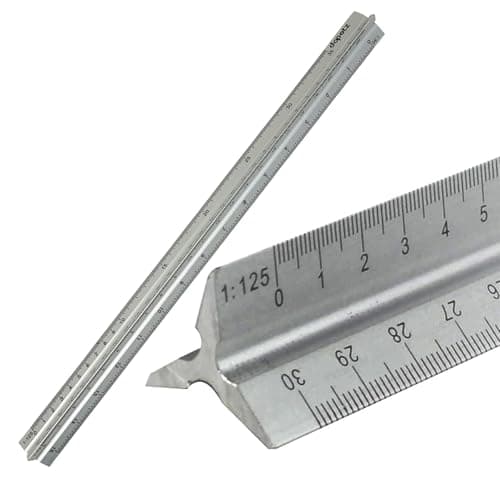 Image of Dapetz ® Triangular Aluminium Tri Scale 300mm Metal Ruler Architects Engineers Rule 12" Cast Aluminium Scale Rule With Triangular Body For Safer Cutting