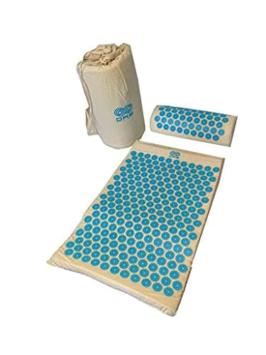 Image of OR8 Wellness Acupressure Mat & Pillow Set for Pain Relief Stress Relief and Relaxation Therapy for Back and Neck Pain Massage Mat with Carry Bag Blue