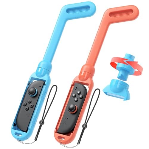 Image of MENEEA Golf Club Grip for Nintendo Switch 2(2025)/for Joy-Con Controller | for Mario Golf Nintendo Switch Game Accessories & Mario Golf Super Rush | Rotatable Clubhead,Detachable Storage,Anti-Slip
