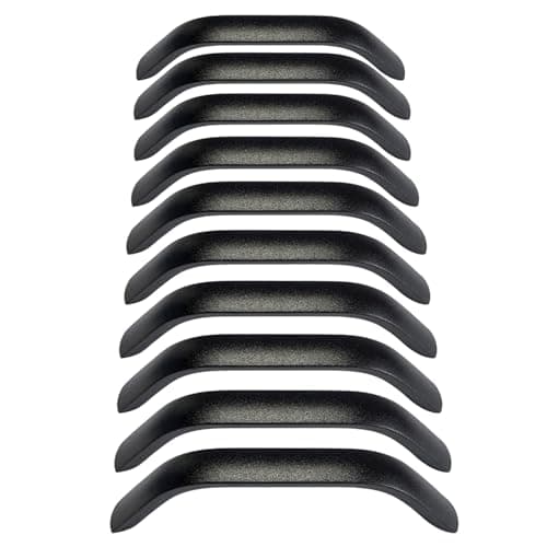 Image of Qrity Pack of 10 Black Kitchen Cupboard Handles, 96 mm Hole Centers, 112mm Long Bow Pulls, Modern Furniture Drawer Pull Handle