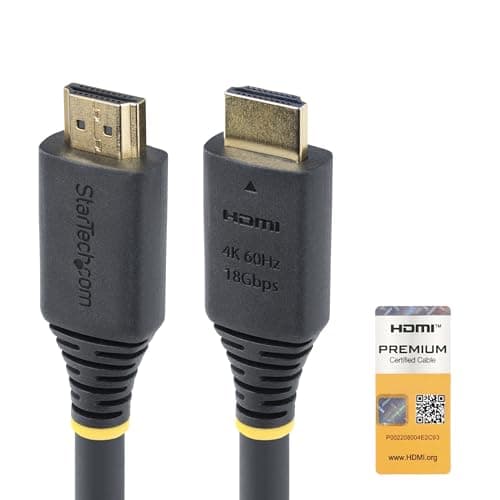 Image of StarTech.com 5m (16.4ft) Premium Certified High Speed HDMI Cable, 4K 60Hz/1440p 144Hz, 18Gbps, UHD HDMI 2.0 Cord, TPE Jacket