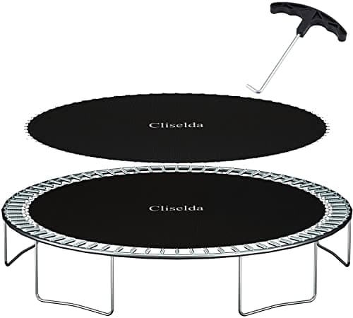 Image of Cliselda Trampoline Replacement Mat, Fits 12ft Round Trampolines Frame,with 72 V-Hooks Using 5.5" Springs - 127" Jumping Mat