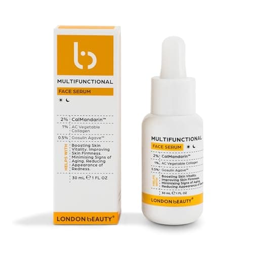Image of London Beauty Multifunctional Face Serum – Redness Relief & Skin Firmness Support – With CalMandarin, AC Vegetable Collagen & Gosulin Agave – Helps Smooth Texture & Boost Skin Vitality – 30ml