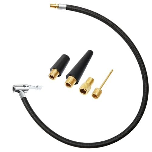 Image of Yoicn Lth 60CM Tyre Pump Hose, Inflator Connector Push on Portable Car Air Tire Chuck Inflator Pump Extension Hose Adapter Pipe with Valve Adaptors for Bicycle Motorcycle Car (60cm/23.6inch)