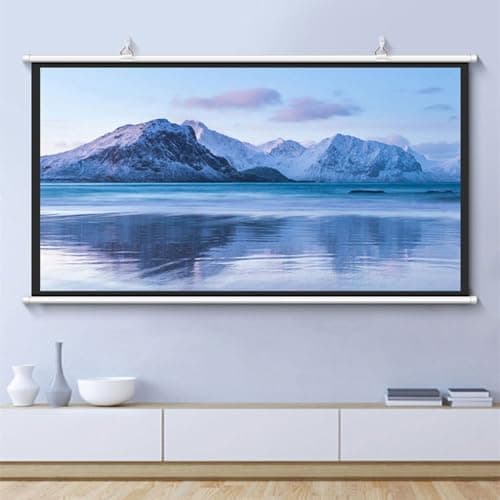 Image of GSKDZG Manual Pull Down Projector Screen 30" 40" 50" 60" 72" Home Theater Projection Screen HD 4K 4:3 16:9 Format Movie Screen For Indoor Outdoor, Anti-Crease(30 Inch (16:9))