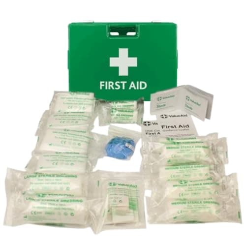 Image of Value Aid 1-10 Person HSE Compliant First Aid Kit, Deluxe Hard Case, Workplace Safety, Fully Stocked for Offices & Businesses