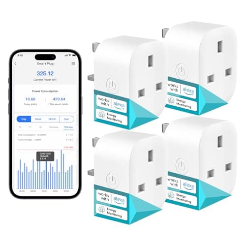 Image of Meross Smart Plug with Energy Monitoring, Mini Smart WiFi Plug Work with Alexa, Google Home, SmartThings, Smart Socket Remote Control Timer Plug, No Hub Required, 13A, 4 Packs