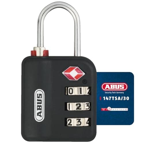 Image of ABUS TSA lock 147TSA/30 - Luggage lock with 3-digit numerical code - for suitcases, bags, gym, School, locker and much more