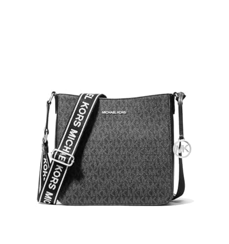 Image of Michael Kors Crossbody Purse for Women Jet Set Travel Small Signature Logo Messenger Bag (Black)