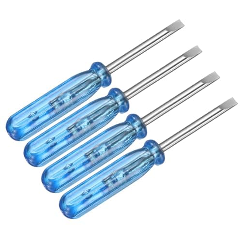 Image of sourcing map 4pcs Mini Slotted Screwdriver 2.0mm 45mm Length Micro Precision Flat Head Screw Driver with Non-Slip Handle for Watch Eyeglasses Electronics Small Appliances Repair