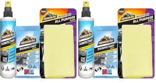 Image of Armor All, Car Cleaning Disinfectant Bundle, Includes 20 Disinfectant Wipes 20ct, Disinfectant Spray and Microfibre Cloth, Eliminates 99.9% of bacteria and viruses, Multi-Surface Car Accessories