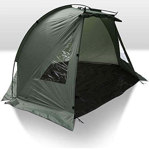 Image of DNA Leisure Carp Fishing 1 Man Bivvy Day Session Tent Or Beach Shelter With Pegs and Detachable Groundsheet In Green